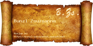 Bunzl Zsuzsanna névjegykártya